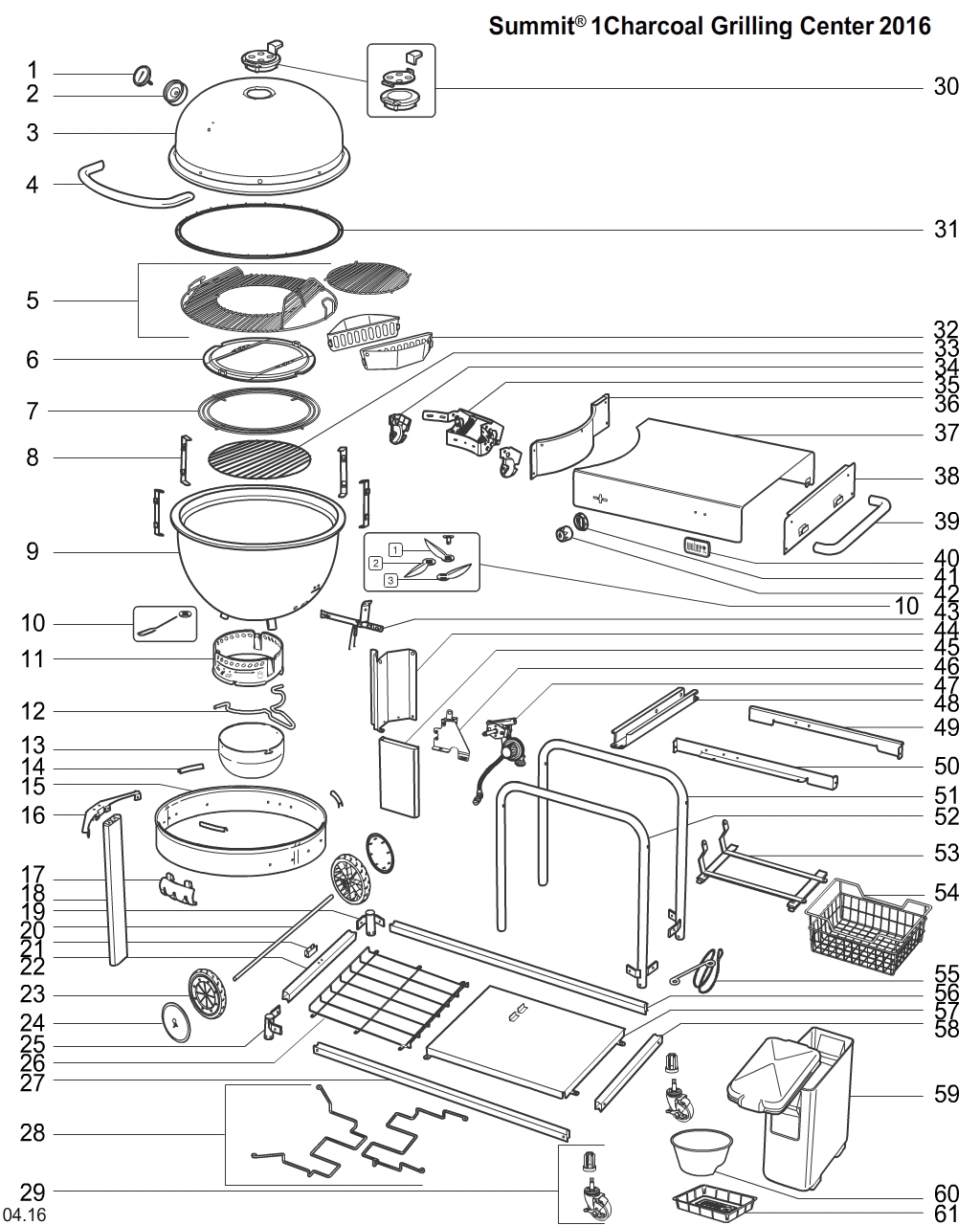Weber 65879 Tool Holder Summit Charcoal