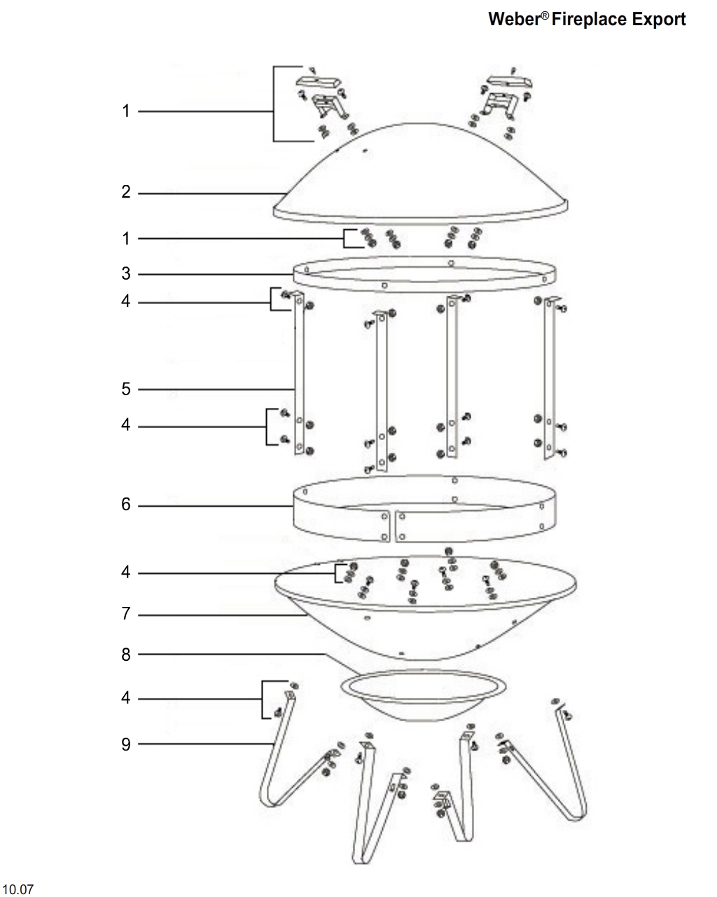 Weber 61486 Handvat open haard (set van 2)