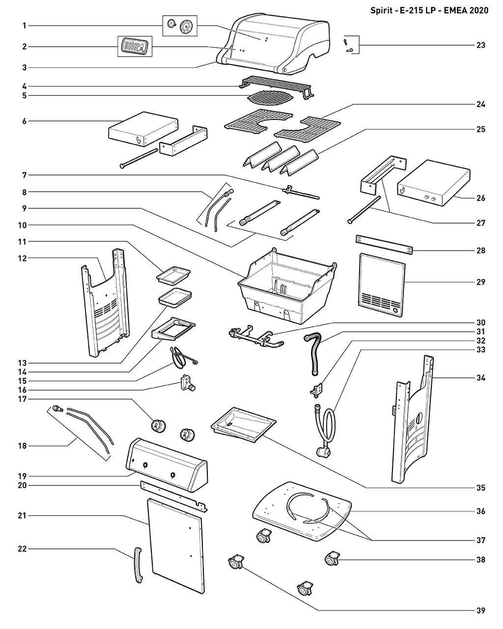 Weber 69409 LP Manifold assembly 29 mb Spirit E-215