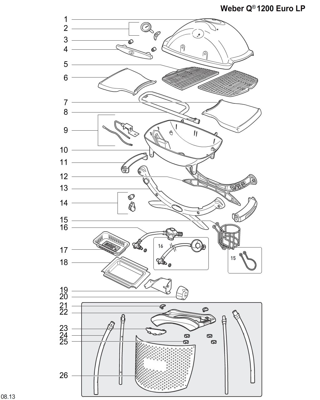 Weber 66554 Stand screen, black, Q 1000