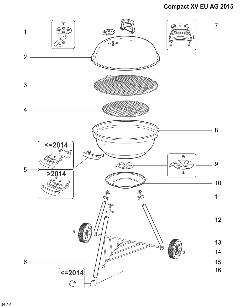 Weber 65448 Lid damper kit, 57cm Compact