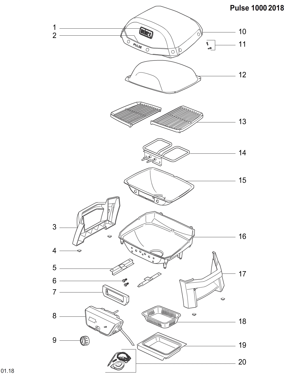 Weber 67108 Cookbox liner, Pulse '18