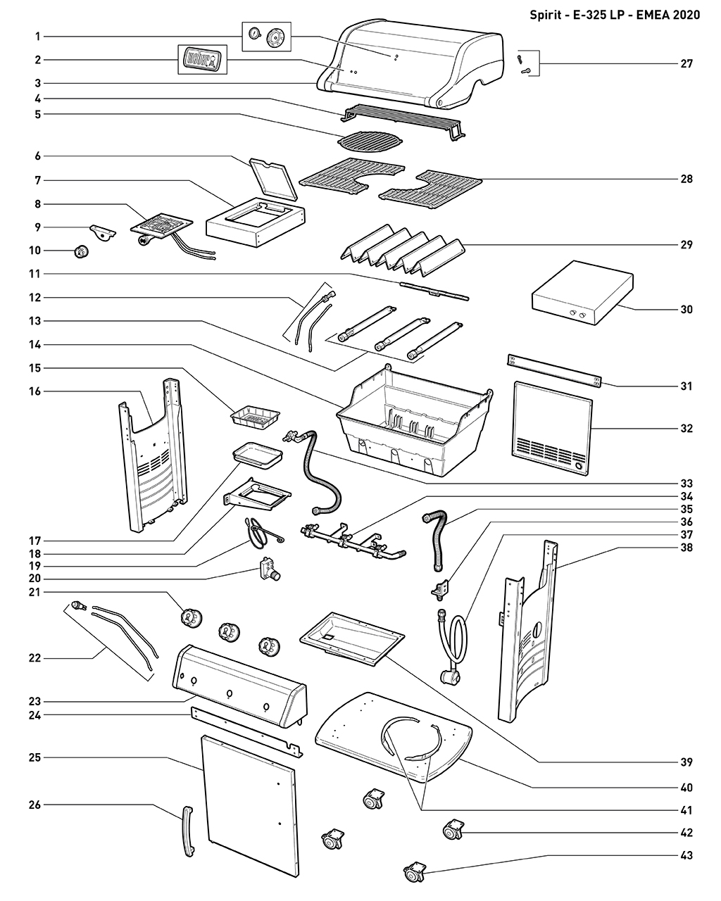 Weber 69430 Valve S/B 29MB W/Gas Line Spirit '19